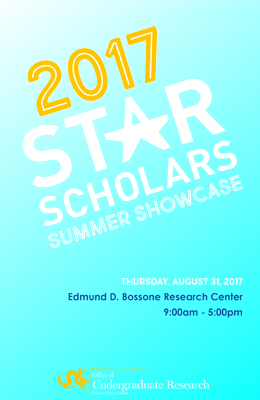 2017 STAR Scholars Summer Showcase Abstract Booklet